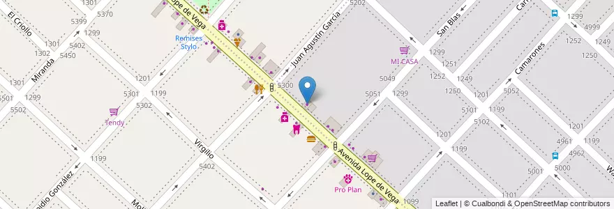 Mapa de ubicacion de La Polaca, Velez Sarsfield en アルゼンチン, Ciudad Autónoma De Buenos Aires, ブエノスアイレス, Comuna 10.