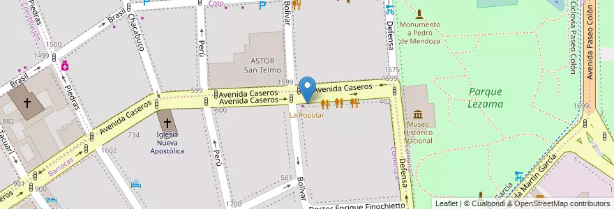 Mapa de ubicacion de La Popular, Barracas en 아르헨티나, Ciudad Autónoma De Buenos Aires, Comuna 4, Comuna 1, 부에노스아이레스.