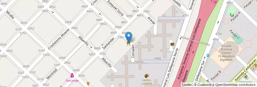 Mapa de ubicacion de La Popular de Miguel, Villa Lugano en Argentine, Ciudad Autónoma De Buenos Aires, Buenos Aires, Comuna 8.
