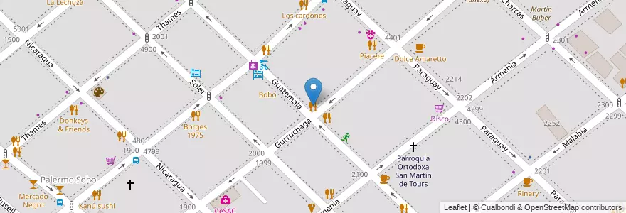 Mapa de ubicacion de La popular del soho, Palermo en آرژانتین, Ciudad Autónoma De Buenos Aires, Buenos Aires, Comuna 14.