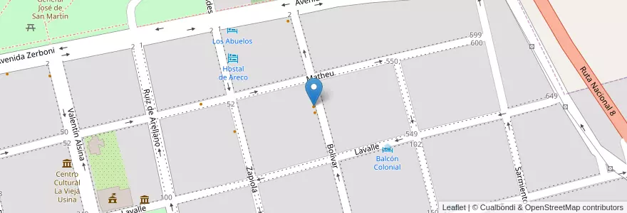 Mapa de ubicacion de La Porfiada en Argentina, Buenos Aires, Partido De San Antonio De Areco, San Antonio De Areco.