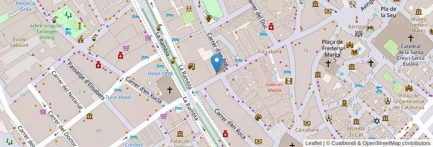 Mapa de ubicacion de La Porta Ferrissa en Испания, Каталония, Барселона, Барселонес, Барселона.