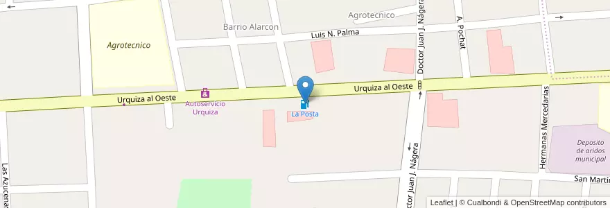 Mapa de ubicacion de La Posta en アルゼンチン, エントレ・リオス州, Departamento Gualeguaychú, Gualeguaychú, Gualeguaychú, Distrito Costa Uruguay Sur.