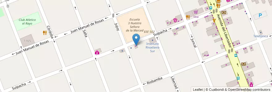 Mapa de ubicacion de La Posta en アルゼンチン, ブエノスアイレス州, Partido De Merlo, Merlo.
