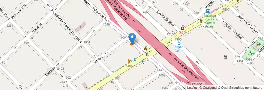 Mapa de ubicacion de La Posta de Manuela en Arjantin, Buenos Aires.