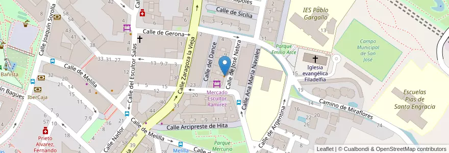 Mapa de ubicacion de La prensa en İspanya, Aragón, Zaragoza, Zaragoza, Zaragoza.
