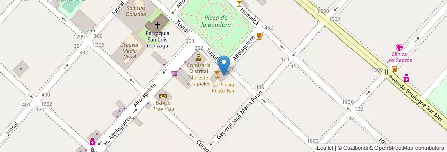 Mapa de ubicacion de La Previa Resto Bar en アルゼンチン, ブエノスアイレス州, Partido De La Matanza, Tapiales.