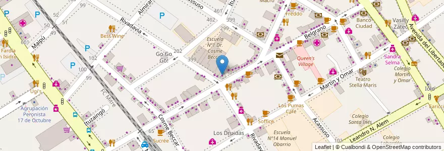 Mapa de ubicacion de La Primavera Casa en アルゼンチン, ブエノスアイレス州, Partido De San Isidro, San Isidro.