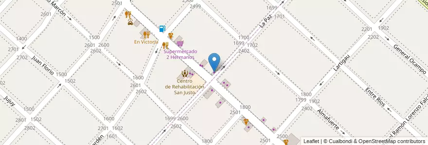 Mapa de ubicacion de La Primera en アルゼンチン, ブエノスアイレス州, Partido De La Matanza, Villa Luzuriaga.