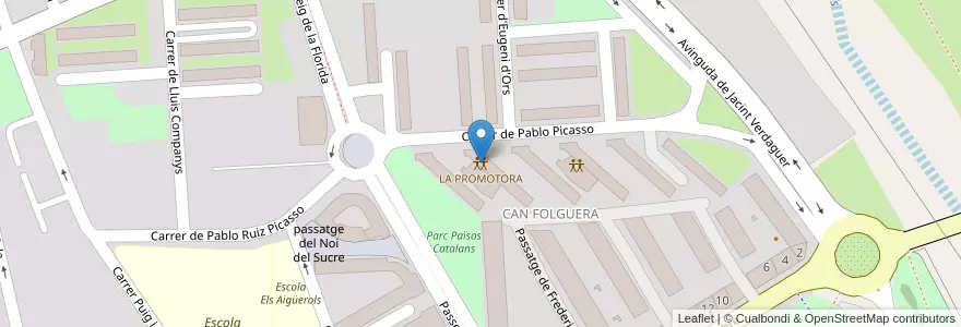 Mapa de ubicacion de LA PROMOTORA en スペイン, カタルーニャ州, Barcelona, Vallès Occidental, Santa Perpètua De Mogoda.