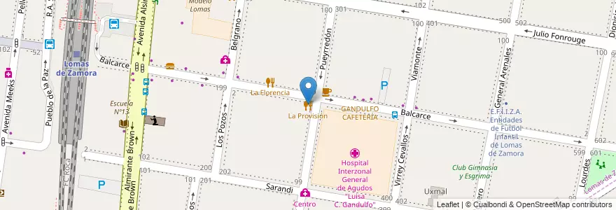 Mapa de ubicacion de La Provisión en Arjantin, Buenos Aires, Partido De Lomas De Zamora, Lomas De Zamora.