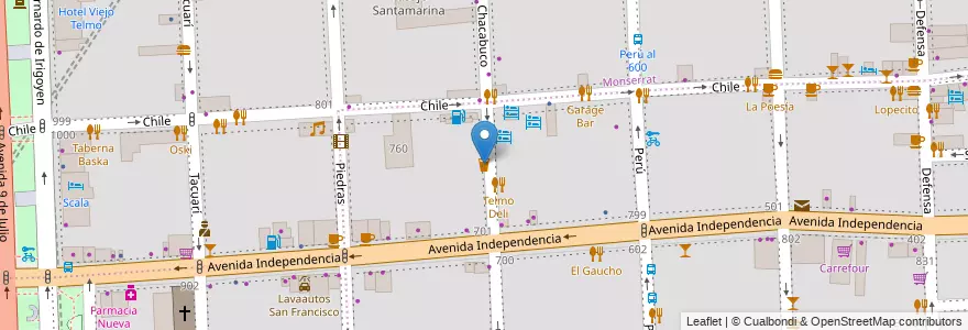 Mapa de ubicacion de La Puerta Roja, San Telmo en Argentine, Ciudad Autónoma De Buenos Aires, Comuna 1, Buenos Aires.