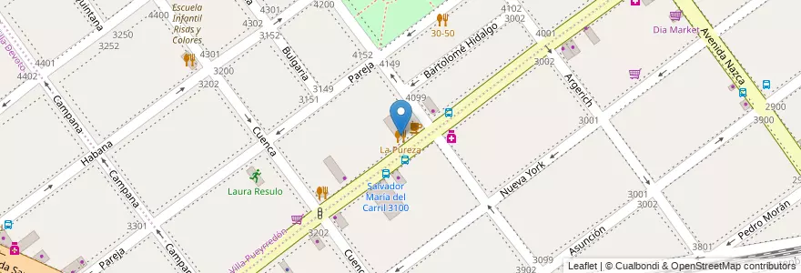 Mapa de ubicacion de La Pureza, Villa Pueyrredon en 阿根廷, Ciudad Autónoma De Buenos Aires, Comuna 12, 布宜诺斯艾利斯, Comuna 11.