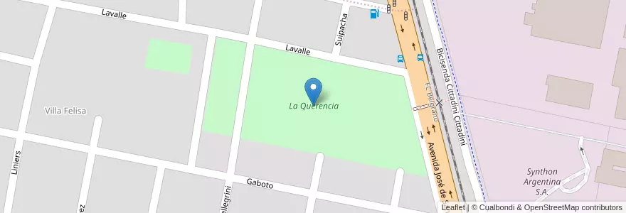 Mapa de ubicacion de La Querencia en الأرجنتين, سانتا في, Departamento San Lorenzo, Municipio De San Lorenzo, San Lorenzo.