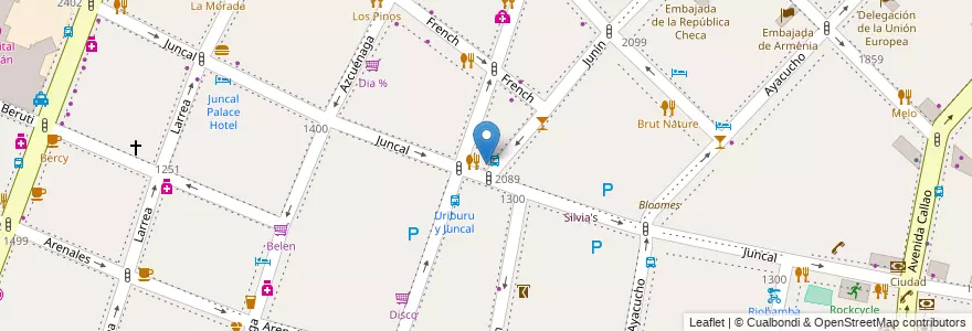 Mapa de ubicacion de La Querencia, Recoleta en Argentinië, Ciudad Autónoma De Buenos Aires, Comuna 2, Buenos Aires.