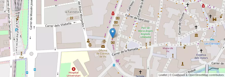 Mapa de ubicacion de La Rambla en İspanya, Catalunya, Barcelona, Osona, Vic.