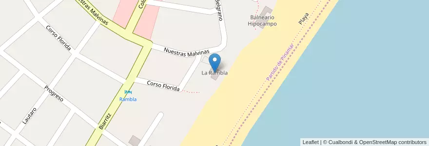 Mapa de ubicacion de La Rambla en Arjantin, Buenos Aires, Partido De Pinamar.