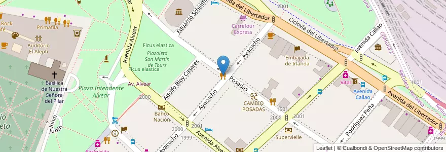 Mapa de ubicacion de La Rambla, Recoleta en Argentina, Ciudad Autónoma De Buenos Aires, Comuna 1, Buenos Aires.