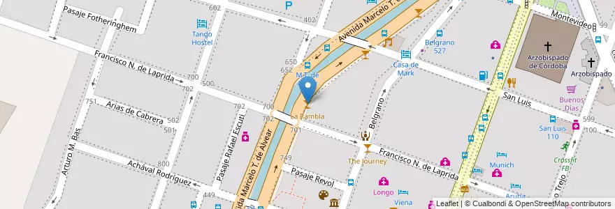 Mapa de ubicacion de La Rambla en 阿根廷, Córdoba, Departamento Capital, Pedanía Capital, Córdoba, Municipio De Córdoba.