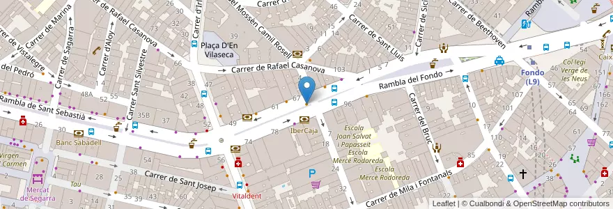 Mapa de ubicacion de La Rambleta en Испания, Каталония, Барселона, Барселонес, Бадалона, Santa Coloma De Gramenet.