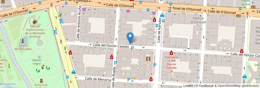 Mapa de ubicacion de La Raquetista en إسبانيا, منطقة مدريد, منطقة مدريد, Área Metropolitana De Madrid Y Corredor Del Henares, مدريد.