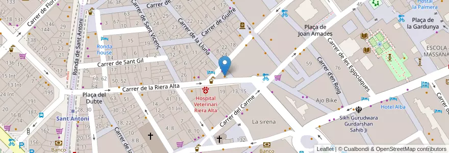 Mapa de ubicacion de La Ravala en اسپانیا, Catalunya, Barcelona, Barcelonès, Barcelona.