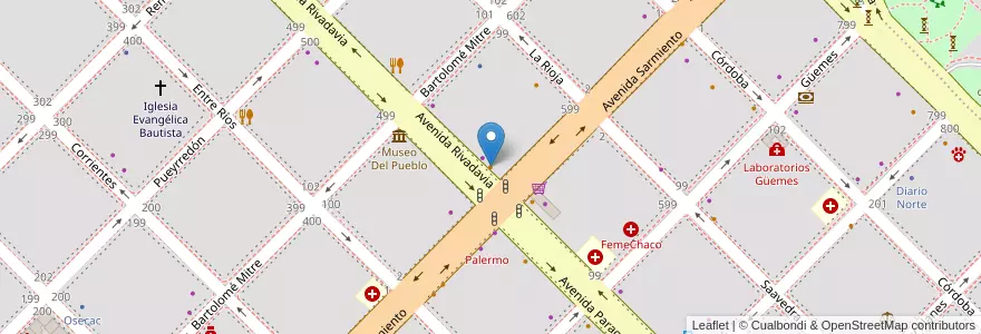 Mapa de ubicacion de La Recoleta en アルゼンチン, チャコ州, Departamento San Fernando, Resistencia, Resistencia.