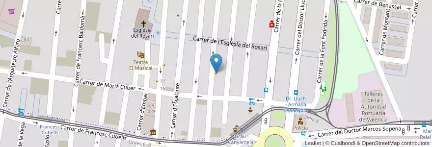 Mapa de ubicacion de La Regadera en スペイン, バレンシア州, València / Valencia, Comarca De València, València.