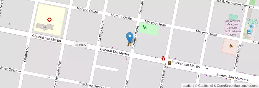 Mapa de ubicacion de "La Reina" en Argentinië, Santa Fe, Departamento Castellanos, Municipio De Humberto Primo, Humberto Primo.