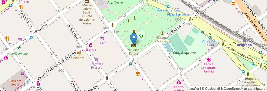 Mapa de ubicacion de La Reina Batata, Belgrano en アルゼンチン, Ciudad Autónoma De Buenos Aires, ブエノスアイレス, Comuna 13.