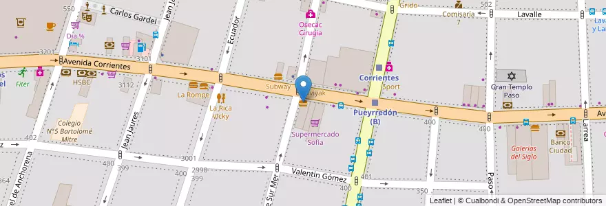 Mapa de ubicacion de La Reina de la Pizza, Balvanera en 阿根廷, Ciudad Autónoma De Buenos Aires, Comuna 3, 布宜诺斯艾利斯.