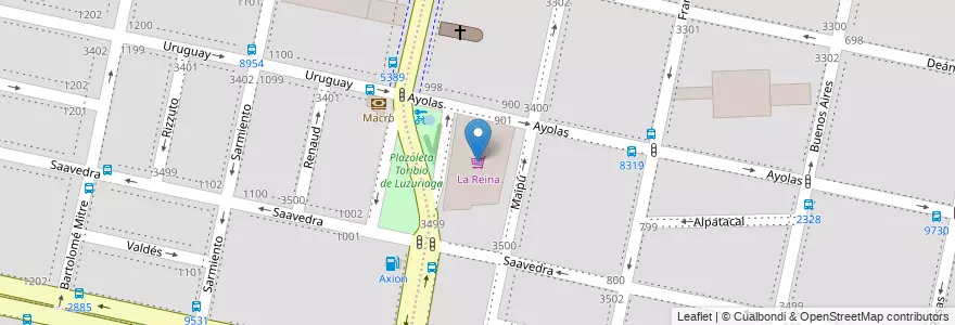 Mapa de ubicacion de La Reina en Argentina, Santa Fe, Departamento Rosario, Municipio De Rosario, Rosario.
