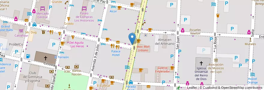 Mapa de ubicacion de La Reinese en Argentinien, Chile, Mendoza, Departamento Capital, Ciudad De Mendoza.