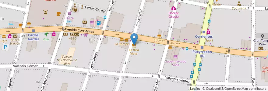 Mapa de ubicacion de La Rica Vicky, Balvanera en Argentinië, Ciudad Autónoma De Buenos Aires, Comuna 3, Buenos Aires.