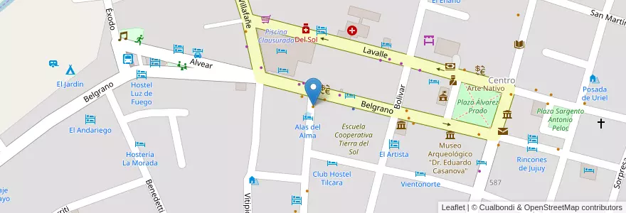 Mapa de ubicacion de La Rockola en Argentina, Jujuy, Departamento Tilcara, Municipio De Tilcara.