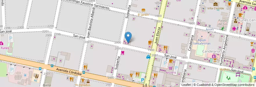 Mapa de ubicacion de La ropa de Stella en آرژانتین, سانتافه, Departamento Rosario, Municipio De Funes, Funes.
