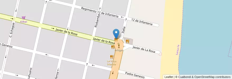 Mapa de ubicacion de La Rotonda Guadalupe en アルゼンチン, サンタフェ州, Departamento La Capital, Santa Fe Capital.