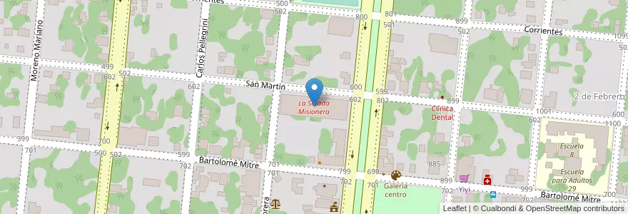 Mapa de ubicacion de La Salada Misionera en 阿根廷, Misiones, Departamento Candelaria, Municipio De Candelaria, Candelaria.