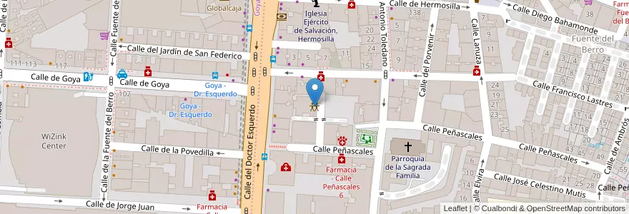 Mapa de ubicacion de La Salamanquesa centro social autogestionado en Spagna, Comunidad De Madrid, Comunidad De Madrid, Área Metropolitana De Madrid Y Corredor Del Henares, Madrid.
