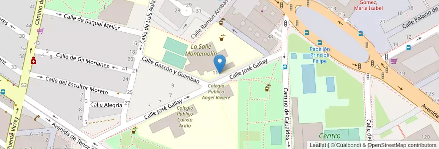 Mapa de ubicacion de La Salle Montemolín en Испания, Арагон, Сарагоса, Zaragoza, Сарагоса.