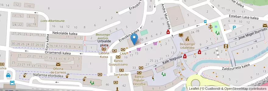 Mapa de ubicacion de La Salle San Jose ikastetxea en İspanya, Bask Bölgesi, Gipuzkoa, Goierri, Beasain.