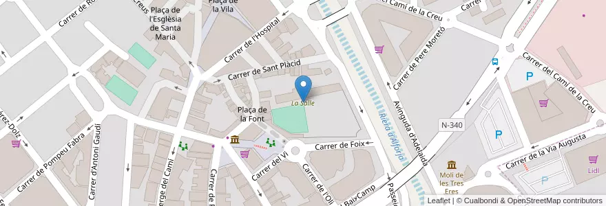 Mapa de ubicacion de La Salle en İspanya, Catalunya, Tarragona, Baix Camp, Cambrils.