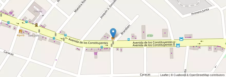 Mapa de ubicacion de La Sandwicheria en Arjantin, Buenos Aires, Partido De Tigre, General Pacheco.