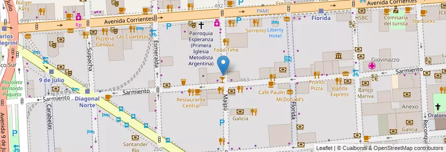 Mapa de ubicacion de La Sandwicherie, San Nicolas en 아르헨티나, Ciudad Autónoma De Buenos Aires, Comuna 1, 부에노스아이레스.