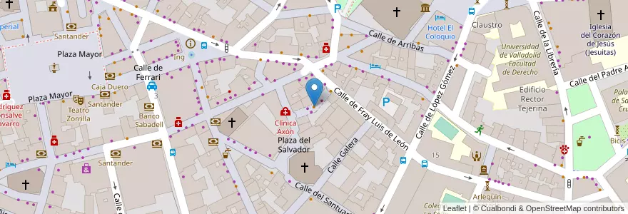 Mapa de ubicacion de la sastrería en 스페인, Castilla Y León, Valladolid, Valladolid.