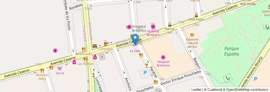 Mapa de ubicacion de La Sate, Barracas en 阿根廷, Ciudad Autónoma De Buenos Aires, Comuna 4, 布宜诺斯艾利斯.