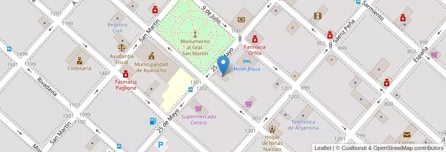Mapa de ubicacion de La Segunda Seguros en الأرجنتين, بوينس آيرس, Partido De Ayacucho, Ayacucho.