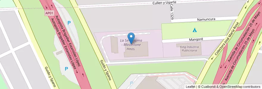 Mapa de ubicacion de La Serenisima - Mastellone Hnos. en アルゼンチン, サンタフェ州, Departamento Rosario, Municipio De Rosario, ロサリオ.