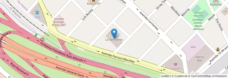 Mapa de ubicacion de La Sevillanita en 阿根廷, Jujuy, Departamento Doctor Manuel Belgrano, Municipio De San Salvador De Jujuy.