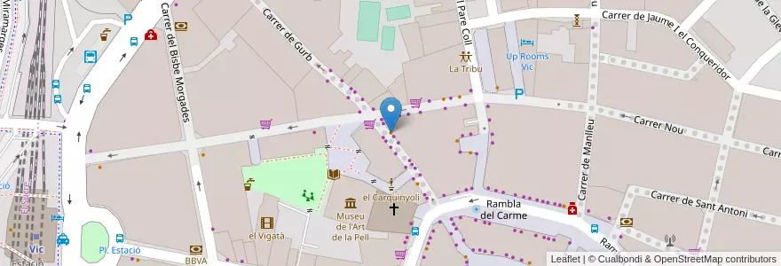 Mapa de ubicacion de La T de Fusta en Sepanyol, Catalunya, Barcelona, Osona, Vic.